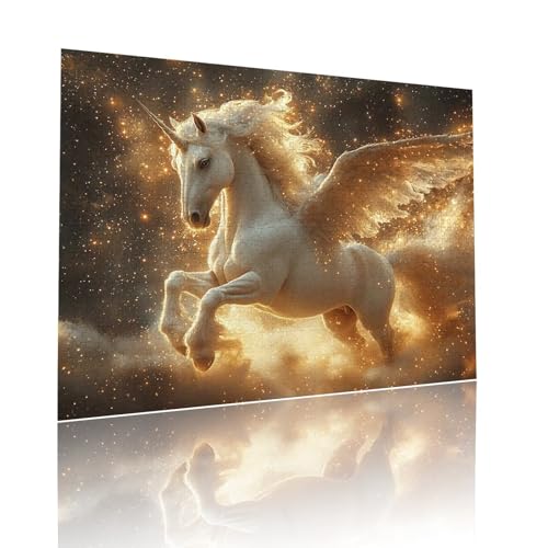 Einhorn Puzzle für Erwachsene Kinder Anspruchsvoll 80 Teile Impossible Klassische Puzzles Schwer Pferd ab 8 9 10 Jahre für Mädchen Jungen Jigsaw Kunst Educa, für Dekoration und Geschenke 15x20cm t-85 von Dirjuong