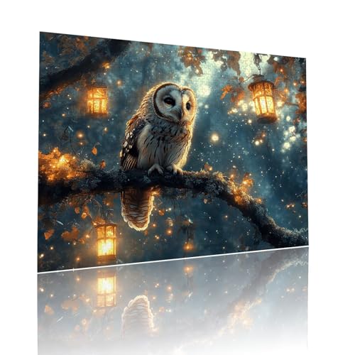 Eule Puzzle für Erwachsene Kinder Anspruchsvoll 500 Teile Impossible Klassische Puzzles Schwer Tier ab 8 9 10 Jahre für Mädchen Jungen Jigsaw Kunst Educa, für Dekoration und Geschenke 38x52cm t-709 von Dirjuong