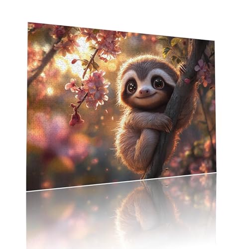 Faultier Puzzle für Erwachsene Kinder Anspruchsvoll 500 Teile Impossible Klassische Puzzles Schwer Tier ab 8 9 10 Jahre Mädchen Jungen Jigsaw Kunst Educa, für Dekoration und Geschenke 38x52cm t-917 von Dirjuong