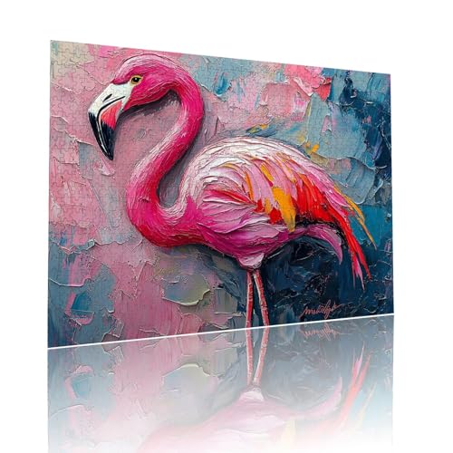 Flamingo Puzzle für Erwachsene Kinder Anspruchsvoll 1000 Teile Impossible Klassische Puzzles Schwer Abstrakt ab 8 9 10 Jahre Mädchen Jungen Jigsaw Kunst Educa, für Dekoration Geschenke 50x75cm t-365 von Dirjuong