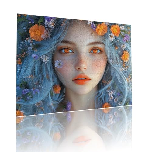 Frau Puzzle für Erwachsene Kinder Anspruchsvoll 200 Teile Impossible Klassische Puzzles Schwer Blume ab 8 9 10 Jahre für Mädchen Jungen Jigsaw Kunst Educa, für Dekoration und Geschenke 25x35cm t-799 von Dirjuong