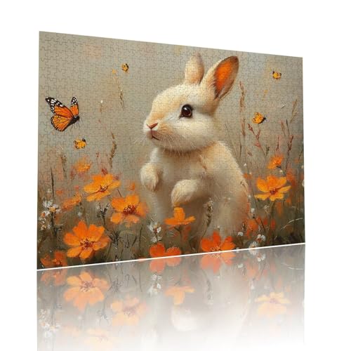 Kaninchen Puzzle für Erwachsene Kinder Anspruchsvoll 2000 Teile Impossible Klassische Puzzles Schwer Blume ab 8 9 10 Jahre Mädchen Jungen Jigsaw Kunst Educa,für Dekoration und Geschenke 70x99cm t-953 von Dirjuong