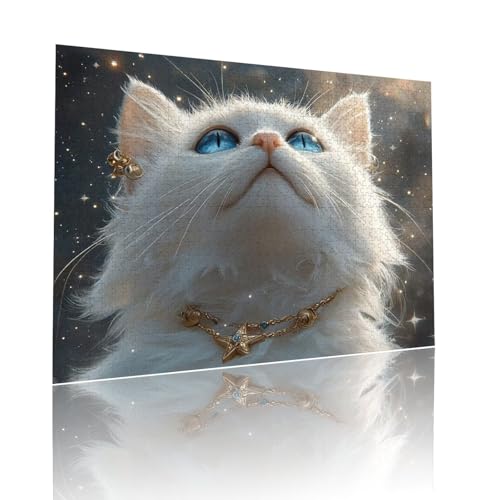 Katze Puzzle für Erwachsene Kinder Anspruchsvoll 200 Teile Impossible Klassische Puzzles Schwer Tier ab 8 9 10 Jahre für Mädchen Jungen Jigsaw Kunst Educa, für Dekoration und Geschenke 25x35cm t-679 von Dirjuong