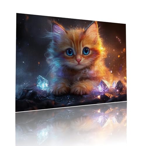 Katze Puzzle für Erwachsene Kinder Anspruchsvoll 500 Teile Impossible Klassische Puzzles Schwer Tier ab 8 9 10 Jahre für Mädchen Jungen Jigsaw Kunst Educa, für Dekoration und Geschenke 38x52cm t-649 von Dirjuong