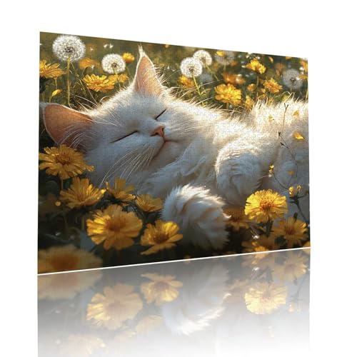 Katze Puzzle für Erwachsene Kinder Anspruchsvoll 80 Teile Impossible Klassische Puzzles Schwer Tier ab 8 9 10 Jahre für Mädchen Jungen Jigsaw Kunst Educa, für Dekoration und Geschenke 15x20cm t-681 von Dirjuong