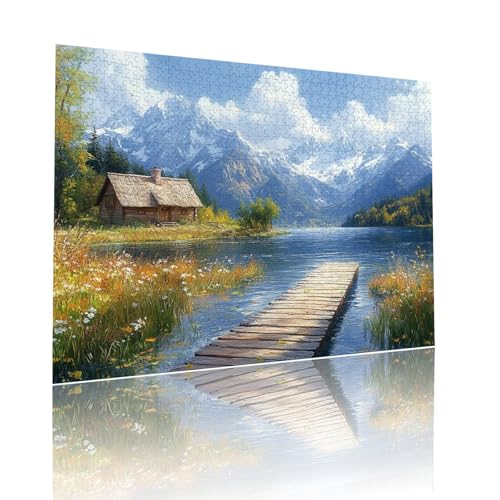 Landschaft Puzzle für Erwachsene Kinder Anspruchsvoll 1000 Teile Impossible Klassische Puzzles Schwer Berg ab 8 9 10 Jahre Mädchen Jungen Jigsaw Kunst Educa,für Dekoration und Geschenke 50x75cm t-111 von Dirjuong