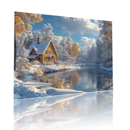 Landschaft Puzzle für Erwachsene Kinder Anspruchsvoll 80 Teile Impossible Klassische Puzzles Schwer Schnee ab 8 9 10 Jahre Mädchen Jungen Jigsaw Kunst Educa,für Dekoration und Geschenke 15x20cm t-119 von Dirjuong
