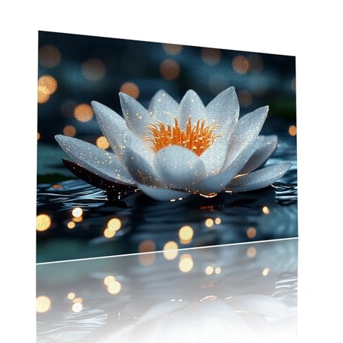 Lotus Puzzle für Erwachsene Kinder Anspruchsvoll 500 Teile Impossible Klassische Puzzles Schwer Anlage ab 8 9 10 Jahre Mädchen Jungen Jigsaw Kunst Educa, für Dekoration und Geschenke 38x52cm t-463 von Dirjuong