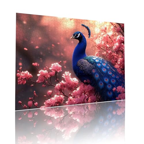 Pfau Puzzle für Erwachsene Kinder Anspruchsvoll 300 Teile Impossible Klassische Puzzles Schwer Blume ab 8 9 10 Jahre für Mädchen Jungen Jigsaw Kunst Educa, für Dekoration und Geschenke 38x52cm t-399 von Dirjuong