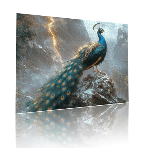 Pfau Puzzle für Erwachsene Kinder Anspruchsvoll 80 teile Impossible Klassische Puzzles Schwer Tier ab 8 9 10 Jahre Mädchen Jungen Jigsaw Kunst Educa, für Dekoration Zuhause und Geschenke 15x20cm t-389 von Dirjuong