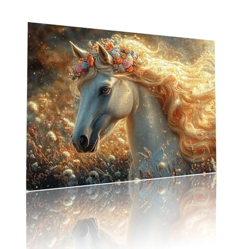 Pferd Puzzle für Erwachsene Kinder Anspruchsvoll 200 Teile Impossible Klassische Puzzles Schwer Tier ab 8 9 10 Jahre für Mädchen Jungen Jigsaw Kunst Educa, für Dekoration und Geschenke 25x35cm t-625 von Dirjuong