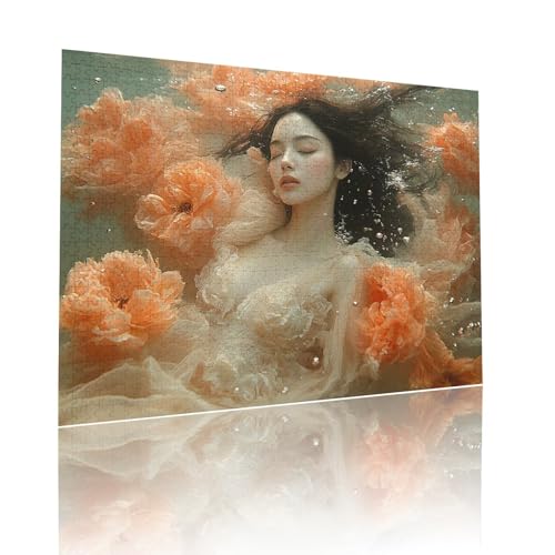 Puzzle Erwachsene 1000 Teile Frau Blume Educa Jigsaw für Kinder ab 8 Jahren Mädchen Jungen, Erwachsene Impossible Klassische Puzzles Schwer, Anspruchsvoll Spielspaß, Als Familienspiel 50x75cm t-802 von Dirjuong