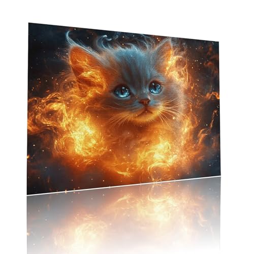 Puzzle Erwachsene 1000 Teile Katze Abstrakt Educa Jigsaw für Kinder ab 8 Jahren Mädchen Jungen, Erwachsene Impossible Klassische Puzzles Schwer, Anspruchsvoll Spielspaß, Als Geschenke 50x75cm t-646 von Dirjuong