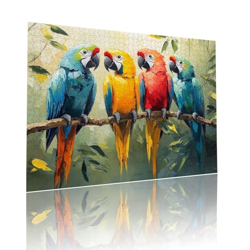 Puzzle Erwachsene 1314 Teile Papagei Vogel Educa Jigsaw für Kinder ab 8 Jahren Mädchen Jungen, Erwachsene Impossible Klassische Puzzles Schwer, Anspruchsvoll Spielspaß, Als Geschenke 50x75cm t-978 von Dirjuong
