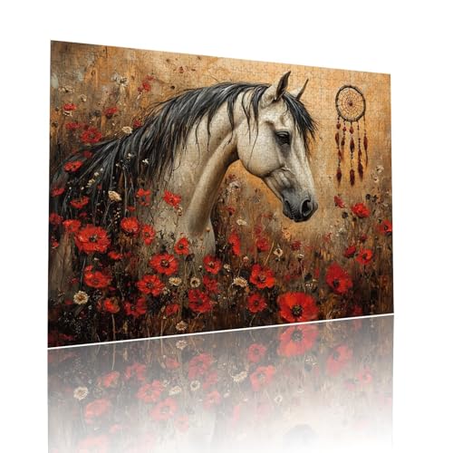 Puzzle Erwachsene 1500 Teile Pferd Abstrakt Educa Jigsaw für Kinder ab 8 Jahren Mädchen Jungen, Erwachsene Impossible Klassische Puzzles Schwer, Anspruchsvoll Spielspaß, Als Geschenke 57x87cm t-620 von Dirjuong