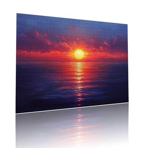 Puzzle Erwachsene 1500 Teile Sonnenuntergang Landschaft Educa Jigsaw für Kinder ab 8 Jahren Mädchen Jungen, Erwachsene Impossible Klassische Puzzles Schwer, Anspruchsvoll Spielspaß 57x87cm t-558 von Dirjuong