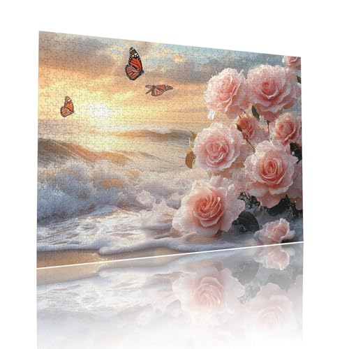 Puzzle Erwachsene 200 Teile Blume Sonnenuntergang Educa Jigsaw für Kinder ab 8 Jahren Mädchen Jungen, Erwachsene Impossible Klassische Puzzles, Anspruchsvoll Spielspaß, Als Geschenke 25x35cm t-308 von Dirjuong