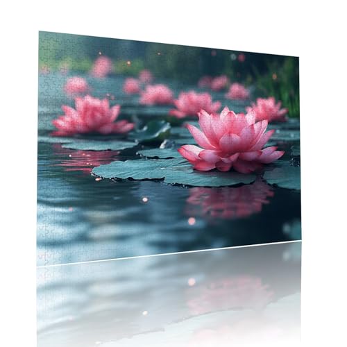 Puzzle Erwachsene 200 Teile Lotus Anlage Educa Jigsaw für Kinder ab 8 Jahren Mädchen Jungen, Erwachsene Impossible Klassische Puzzles Schwer, Anspruchsvoll Spielspaß, Als Geschenke 25x35cm t-462 von Dirjuong