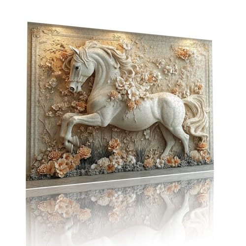 Puzzle Erwachsene 200 Teile Pferd Abstrakt Educa Jigsaw für Kinder ab 8 Jahren Mädchen Jungen, Erwachsene Impossible Klassische Puzzles Schwer, Anspruchsvoll Spielspaß, Als Geschenke 25x35cm t-618 von Dirjuong