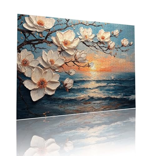 Puzzle Erwachsene 200 Teile Sonnenuntergang Blume Educa Jigsaw für Kinder ab 8 Jahren Mädchen Jungen, Erwachsene Impossible Klassische Puzzles, Anspruchsvoll Spielspaß, Als Geschenke 25x35cm t-584 von Dirjuong