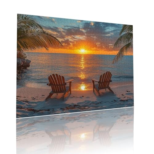 Puzzle Erwachsene 200 Teile Sonnenuntergang Strand Educa Jigsaw für Kinder ab 8 Jahren Mädchen Jungen, Erwachsene Impossible Klassische Puzzles, Anspruchsvoll Spielspaß, Als Geschenke 25x35cm t-574 von Dirjuong