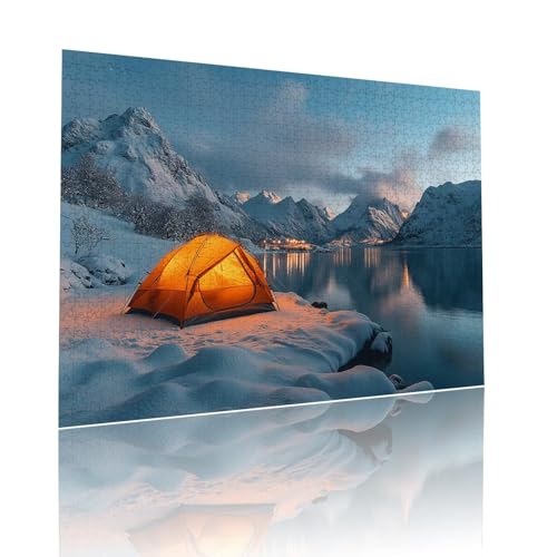Puzzle Erwachsene 200 Teile Zelt Berg Educa Jigsaw für Kinder ab 8 Jahren Mädchen Jungen, Erwachsene Impossible Klassische Puzzles Schwer, Anspruchsvoll Spielspaß, Als Familienspiel 25x35cm t-1000 von Dirjuong