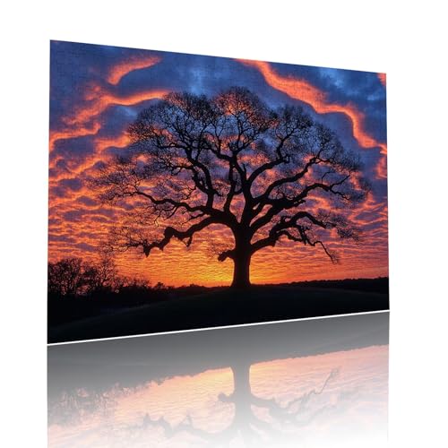 Puzzle Erwachsene 2000 Teile Baum Sonnenuntergang Educa Jigsaw für Kinder ab 8 Jahren Mädchen Jungen, Erwachsene Impossible Klassische Puzzles, Anspruchsvoll Spielspaß, Als Geschenke 70x99cm t-898 von Dirjuong