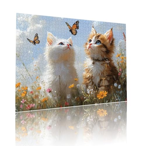 Puzzle Erwachsene 300 Teile Katze Tier Educa Jigsaw für Kinder ab 8 Jahren Mädchen Jungen, Erwachsene Impossible Klassische Puzzles Schwer, Anspruchsvoll Spielspaß, Als Familienspiel 38x52cm t-658 von Dirjuong