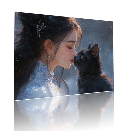 Puzzle Erwachsene 500 Teile Frau Katze Educa Jigsaw für Kinder ab 8 Jahren Mädchen Jungen, Erwachsene Impossible Klassische Puzzles Schwer, Anspruchsvoll Spielspaß, Als Familienspiel 38x52cm t-828 Puzzle Erwachsene 500 Teile Frau Katze Educa Jigsaw für Kinder ab 8 Jahren Mädchen Jungen, Erwachsene Impossible Klassische Puzzles Schwer, Anspruchsvoll Spielspaß, Als Familienspiel 38x52cm t-828 von Dirjuong