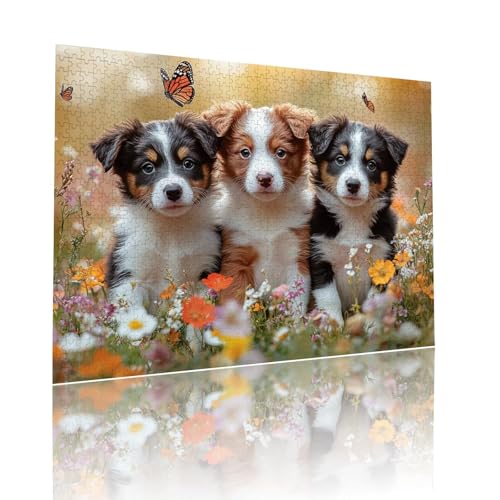 Puzzle Erwachsene 500 Teile Hund Tier Educa Jigsaw für Kinder ab 8 Jahren Mädchen Jungen, Erwachsene Impossible Klassische Puzzles Schwer, Anspruchsvoll Spielspaß, Als Familienspiel 38x52cm t-138 von Dirjuong