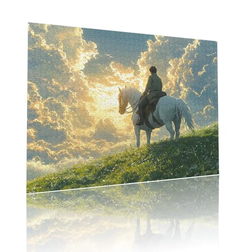 Puzzle Erwachsene 80 Teile Pferd Landschaft Educa Jigsaw für Kinder ab 8 Jahren Mädchen Jungen, Erwachsene Impossible Klassische Puzzles Schwer, Anspruchsvoll Spielspaß, Als Geschenke 15x20cm t-628 von Dirjuong