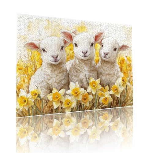 Puzzle Erwachsene 80 Teile Schaf Tier Educa Jigsaw für Kinder ab 8 Jahren Mädchen Jungen, Erwachsene Impossible Klassische Puzzles Schwer, Anspruchsvoll Spielspaß, Als Familienspiel 15x20cm t-976 von Dirjuong