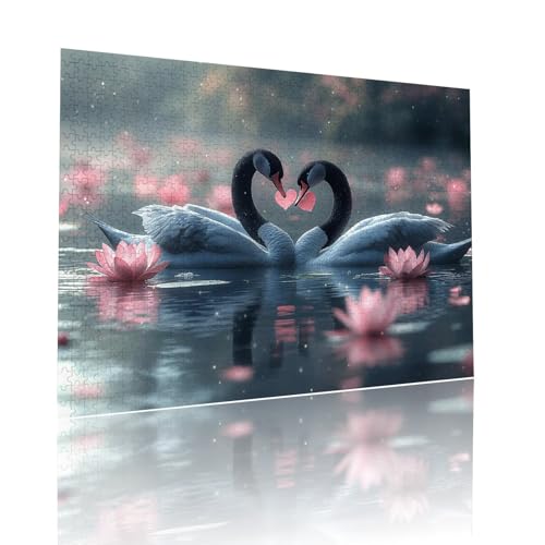 Puzzle Erwachsene 80 Teile Schwan Tier Educa Jigsaw für Kinder ab 8 Jahren Mädchen Jungen, Erwachsene Impossible Klassische Puzzles Schwer, Anspruchsvoll Spielspaß, Als Familienspiel 15x20cm t-934 von Dirjuong