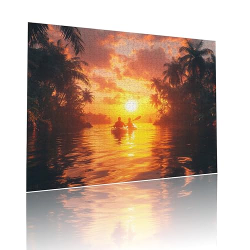 Puzzle Erwachsene 80 Teile Sonnenuntergang Landschaft Educa Jigsaw für Kinder ab 8 Jahren Mädchen Jungen, Erwachsene Impossible Klassische Puzzles Schwer, Anspruchsvoll, Als Geschenke 15x20cm t-528 von Dirjuong