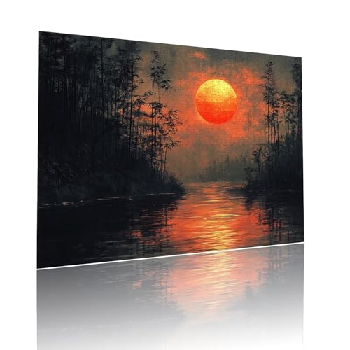 Puzzle Erwachsene 80 Teile Sonnenuntergang Landschaft Educa Jigsaw für Kinder ab 8 Jahren Mädchen Jungen, Erwachsene Impossible Klassische Puzzles Schwer, Anspruchsvoll, Als Geschenke 15x20cm t-538 von Dirjuong