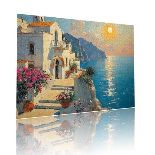 Puzzle Erwachsene 80 Teile Sonnenuntergang Landschaft Educa Jigsaw für Kinder ab 8 Jahren Mädchen Jungen, Erwachsene Impossible Klassische Puzzles Schwer, Anspruchsvoll, Als Geschenke 15x20cm t-542 von Dirjuong