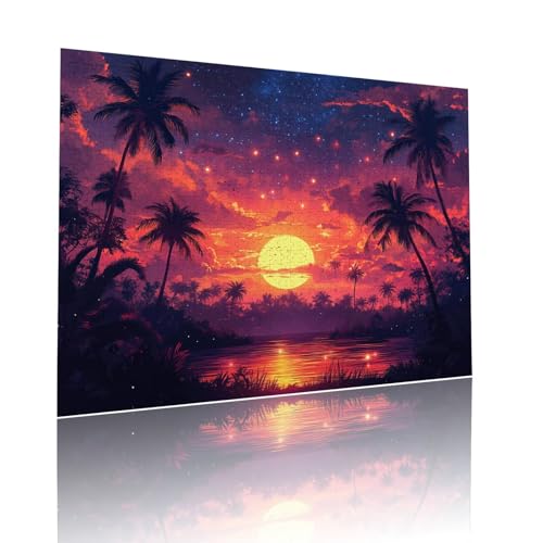 Puzzle Erwachsene 80 Teile Sonnenuntergang Sternenhimmel Educa Jigsaw für Kinder ab 8 Jahren Mädchen Jungen, Erwachsene Impossible Klassische Puzzles Schwer, Anspruchsvoll Spielspaß 15x20cm t-610 von Dirjuong