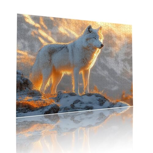 Puzzle Erwachsene 80 teile Wolf Tier Educa Jigsaw für Kinder ab 8 Jahren Mädchen Jungen, Erwachsene Impossible Klassische Puzzles Schwer, Anspruchsvoll Spielspaß, Familienspiel Geschenke 15x20cm t-418 von Dirjuong