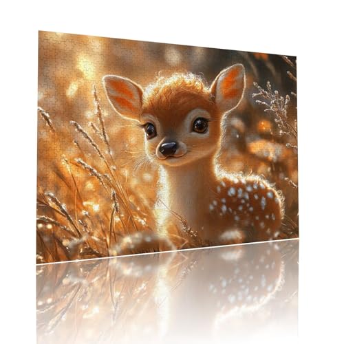 REH Puzzle für Erwachsene Kinder Anspruchsvoll 80 Teile Impossible Klassische Puzzles Schwer Tier ab 8 9 10 Jahre Mädchen Jungen Jigsaw Kunst Educa, für Dekoration Zuhause und Geschenke 15x20cm t-485 von Dirjuong