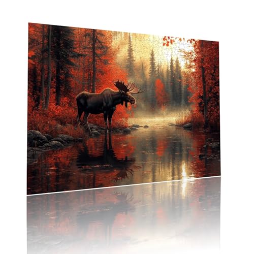 REH Puzzle für Erwachsene Kinder Anspruchsvoll 80 Teile Impossible Klassische Puzzles Schwer Wald ab 8 9 10 Jahre Mädchen Jungen Jigsaw Kunst Educa, für Dekoration Zuhause und Geschenke 15x20cm t-503 von Dirjuong