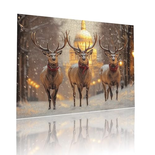 Reh Puzzle für Erwachsene Kinder Anspruchsvoll 300 teile Impossible Klassische Puzzles Schwer Tier ab 8 9 10 Jahre Mädchen Jungen Jigsaw Kunst Educa, für Dekoration Zuhause und Geschenke 38x52cm t-473 von Dirjuong