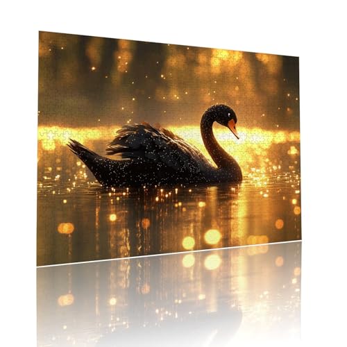 Schwan Puzzle für Erwachsene Kinder Anspruchsvoll 80 Teile Impossible Klassische Puzzles Schwer Tier ab 8 9 10 Jahre für Mädchen Jungen Jigsaw Kunst Educa, für Dekoration und Geschenke 15x20cm t-943 von Dirjuong