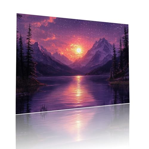 Sonnenuntergang Puzzle für Erwachsene Kinder Anspruchsvoll 1314 Teile Impossible Klassische Puzzles Schwer Landschaft ab 8 9 10 Jahre Mädchen Jungen Jigsaw Kunst Educa, für Geschenke 50x75cm t-533 von Dirjuong