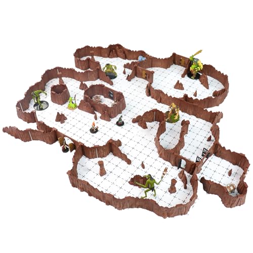 Troll Cavern Set – Mini Dungeon Castle Cavern DND Terrain für Tisch-RPGs, Dungeons & Dragons, Pathfinder, Kriegsspiele und mehr. - von DCD (124 + Stück, 3,5 m², 16 Bereiche) von Dirt Cheap Dungeons