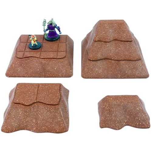 Dirt Ramps Kit – Mini Dungeon Castle Cavern DND Terrain für Tisch-RPGs, Dungeons & Dragons, Pathfinder, Kriegsspiele und mehr. - von DCD (6 stapelbare Rampenstücke) von Dirt Cheap Dungeons