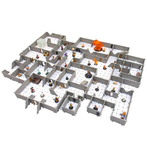 Knight Dungeon Set – Mini Dungeon Castle Cavern DND Terrain für Tisch-RPGs, Dungeons & Dragons, Pathfinder, Kriegsspiele und mehr. von DCD (200 + Stück, 7 m², 32 Zimmer) von Dirt Cheap Dungeons