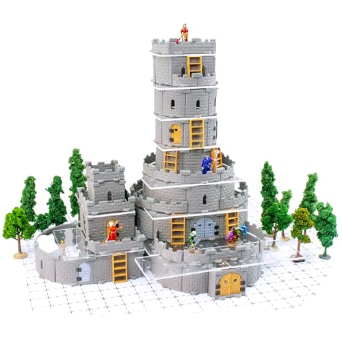 Modulares Schlosssystem: Tisch- und RPG-Geländespiel-Set für Dungeons & Dragons, Pathfinder, Burgen & Kreuzzüge, 13. Alter und mehr. - Zaubererturm-Set (400+ Stück) von Dirt Cheap Dungeons
