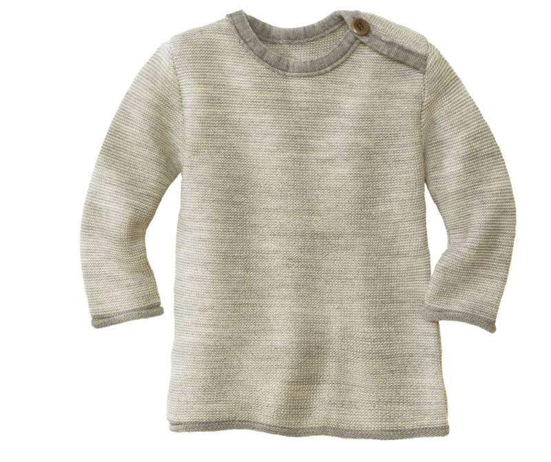 Disana Melange-Pullover - 98 / 104 Grau-Natur von Disana