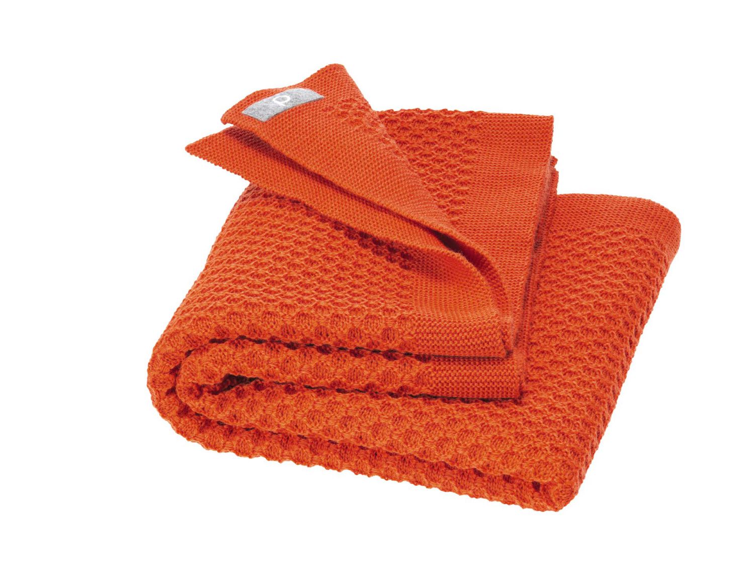 Disana Waben-Strickdecke aus Wolle - 135x200cm - Orange Disana Waben-Strickdecke aus Wolle - 135x200cm - Orange von Disana