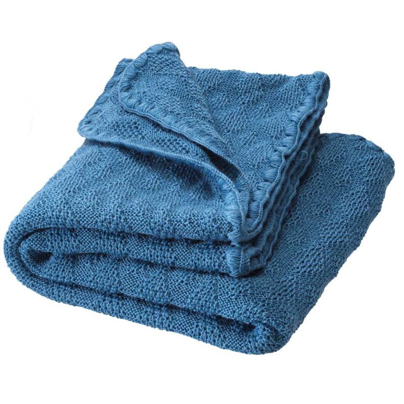 Disana Woll-Babydecke - 80x100cm - Taubenblau von Disana